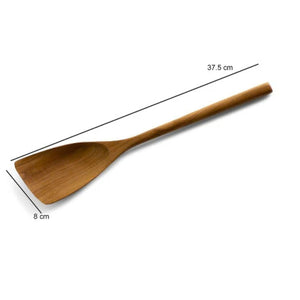 A wooden spoon with dimension lines indicating a length of 37.5 cm and a head width of 8 cm on a plain white background.