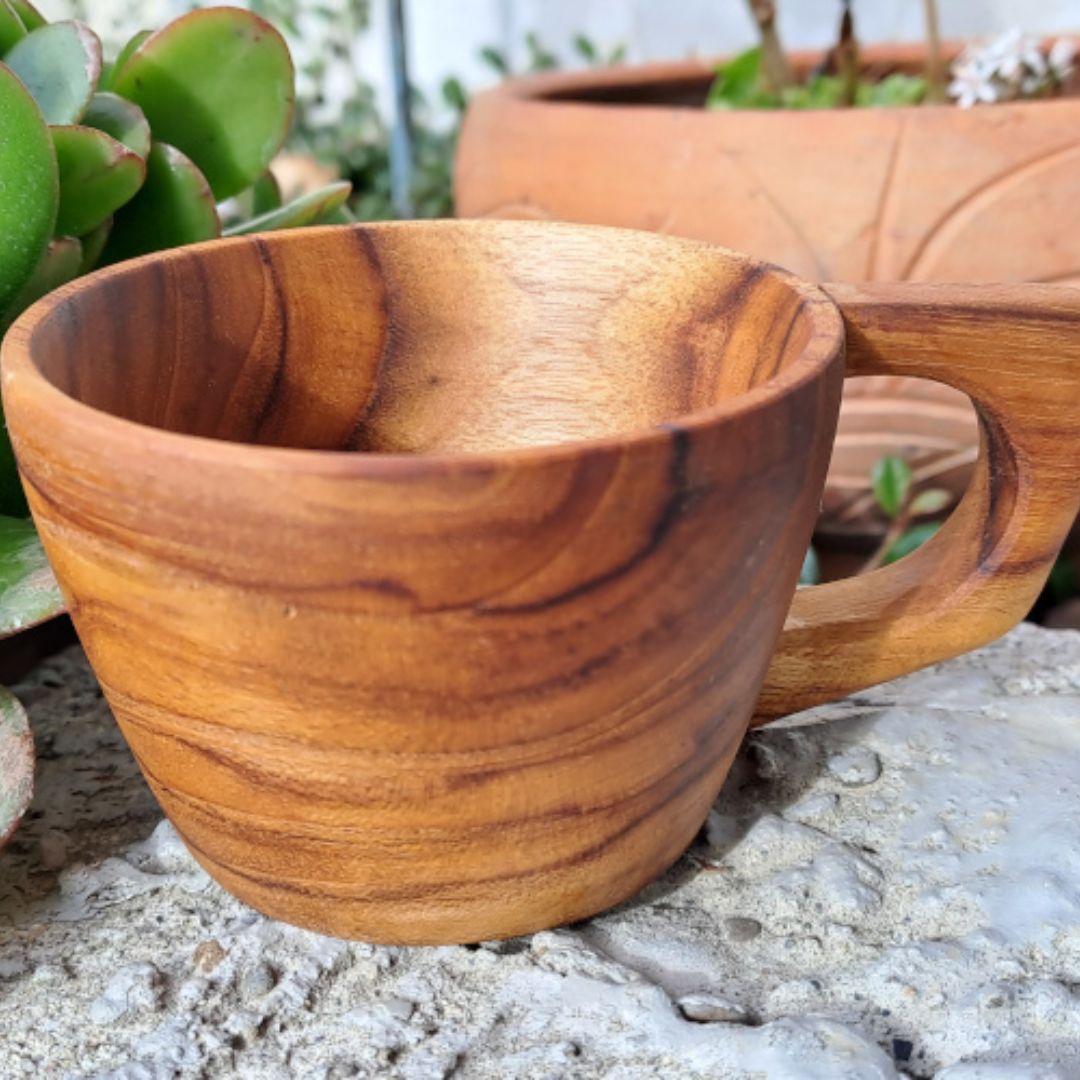 wooden coffee cup