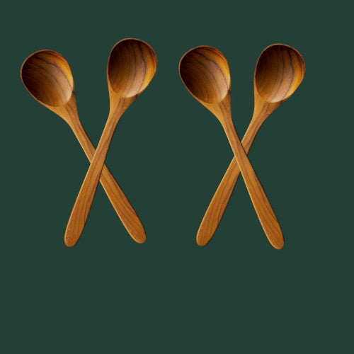 Set of 4 Handcrafted Wooden Soup Spoons | Yompai  NZ