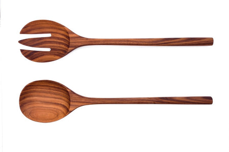 large wooden salad servers