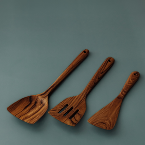 Three wooden spatulas bundled