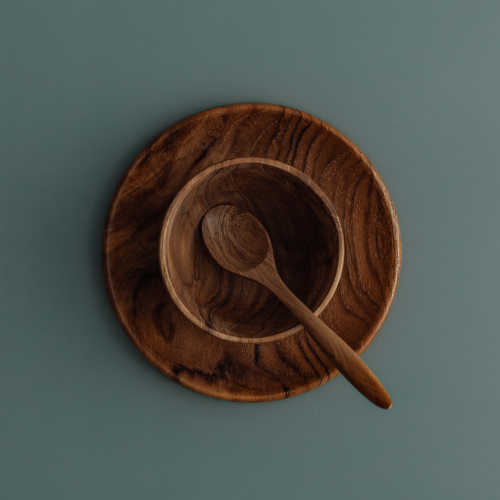 The Safer Mealtime Set for Babies & Toddlers, Wooden Bowl, Plate and Teaspoon | Yompai NZ