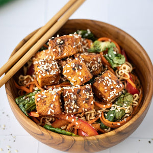 handcrafted wooden bowl and chopsticks