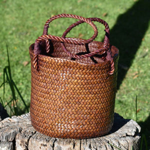 handwoven dark brown bag