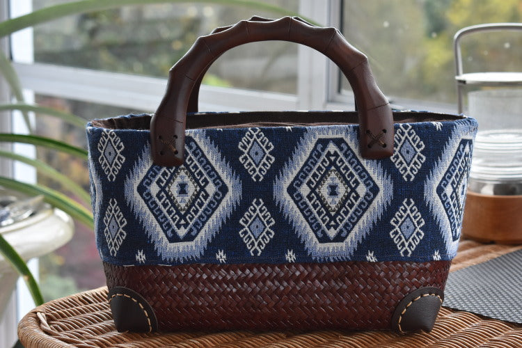 individually patterned handwoven womens bag