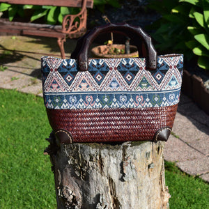 richly patterned handwoven bag