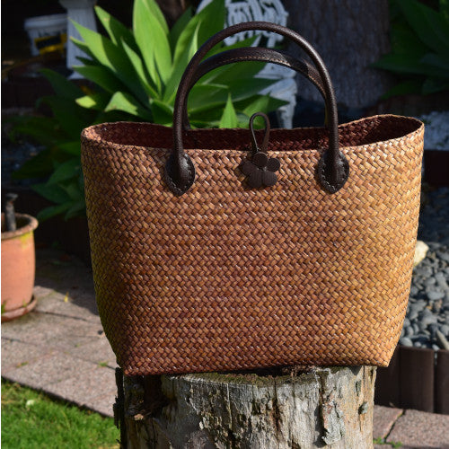 Woven Bag With Leather Handles -  Canada