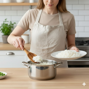 rice spoon serving rice
