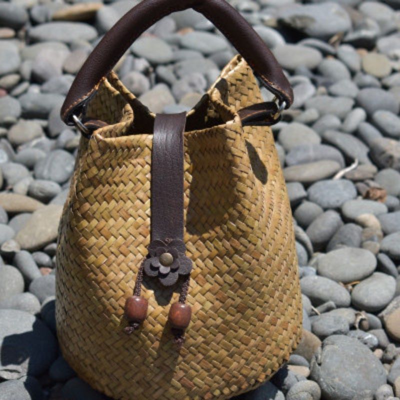 small handwoven tote bag