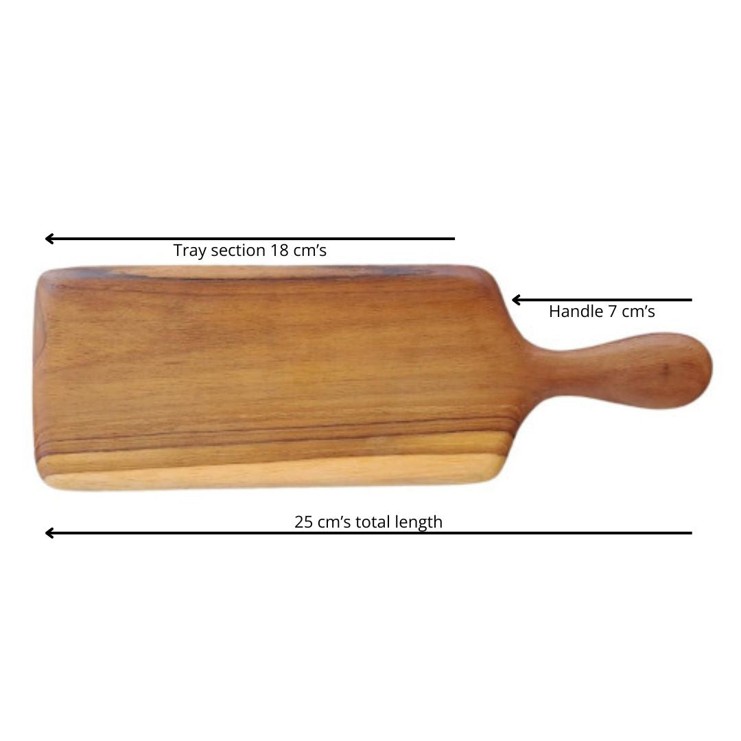 small wooden cheeseboard with measurements