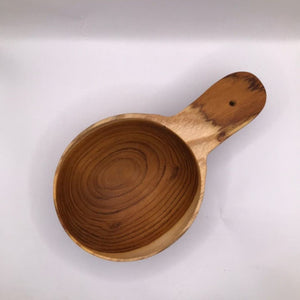 Teak wooden bowl with handle