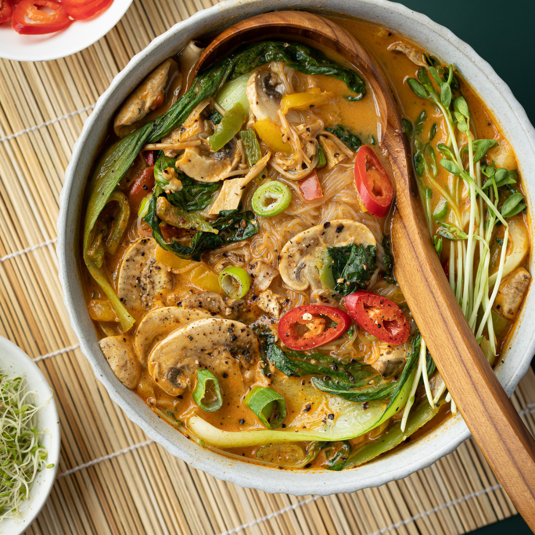 wooden ladle serving a hot meal