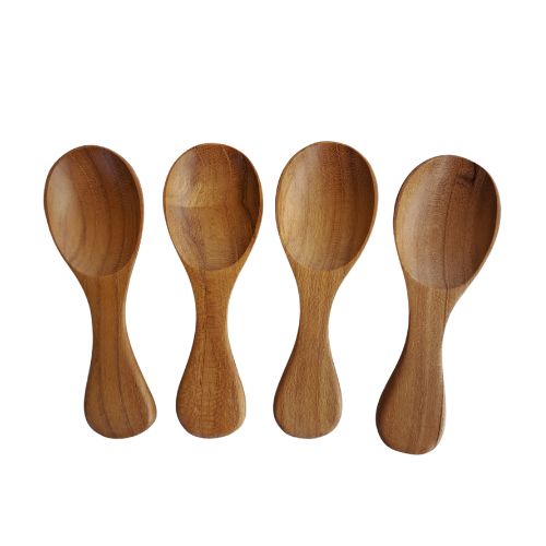 Handmade Teak Wooden Salt Spoons Set of 4  | Yompai NZ