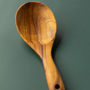 handcrafted wooden serving spoon