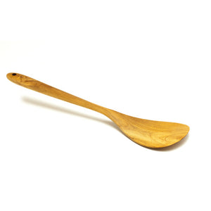 Teak wooden spatula with rounded blade