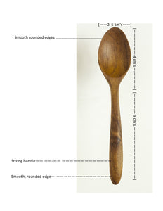 handcrafted teak teaspoon with measurement