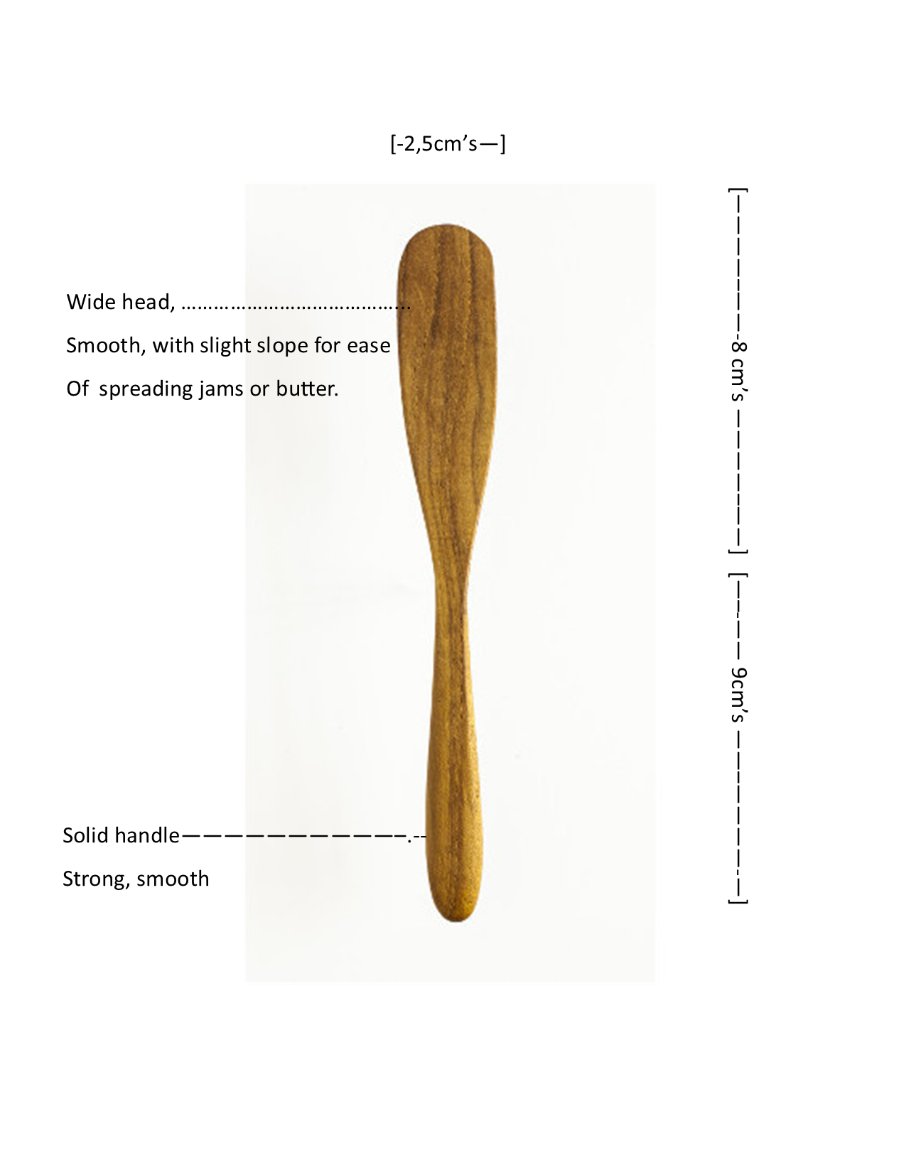 Handmade Wooden Avocado Knife/spreader, for extracting avocado in one piece