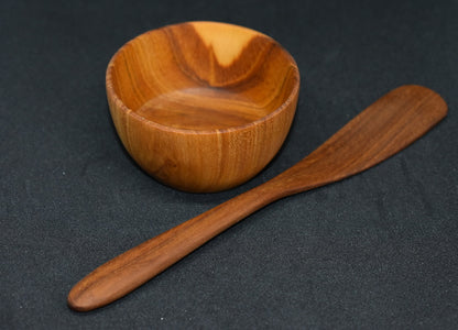 Handcrafted Teak Bowl and Avacado Knife