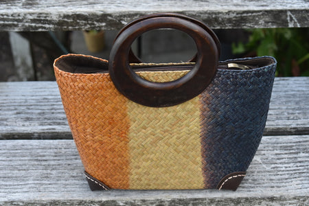 handwoven bag in three shades