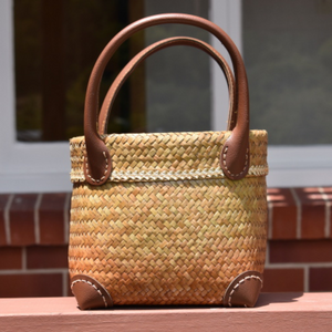 Gorgeous Handwoven bag with leather handles