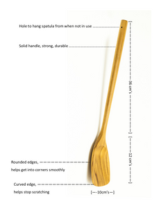 Handcrafted large Wooden Spatula with measurements