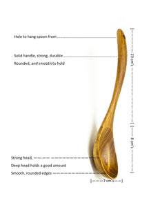 Wooden Ladle Medium with measurements