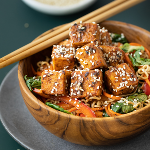 wooden bowl and chopsticks set