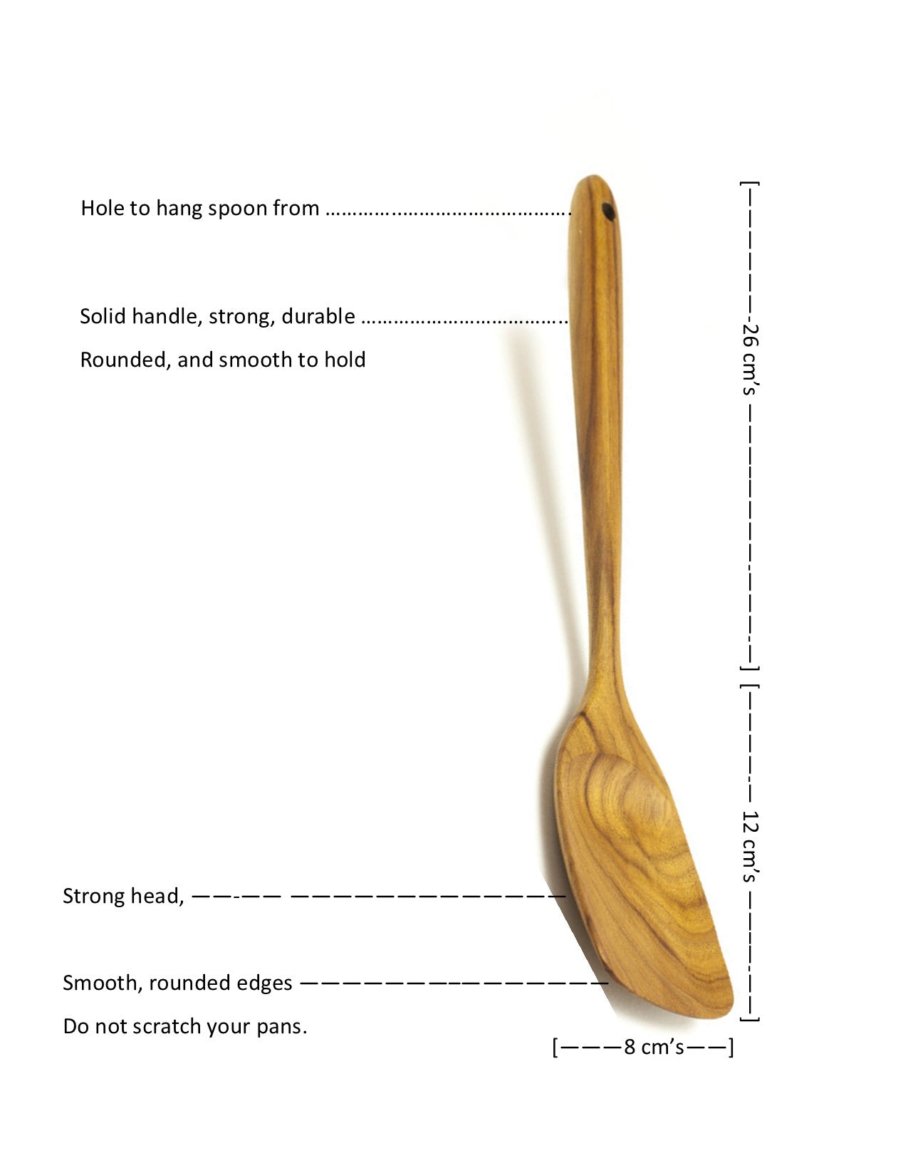 Medium Teak Wooden Spatula | Handcrafted Cooking Utensil – Yompai